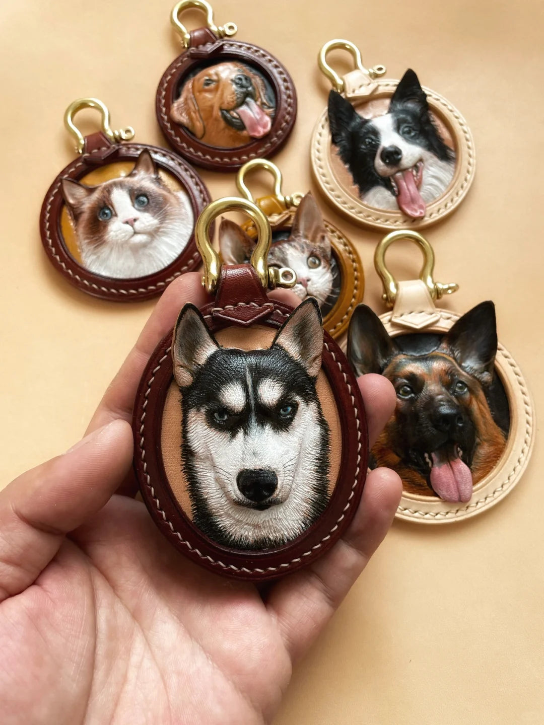 Pet Handmade Leather Carving Customization